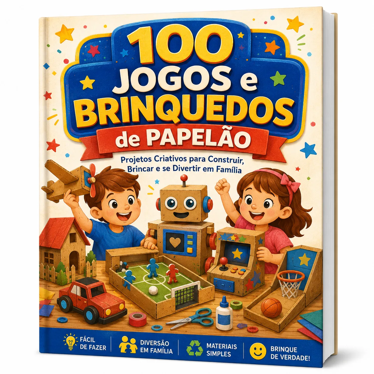 Capa do livro digital 100 Jogos e Brinquedos de Papelão