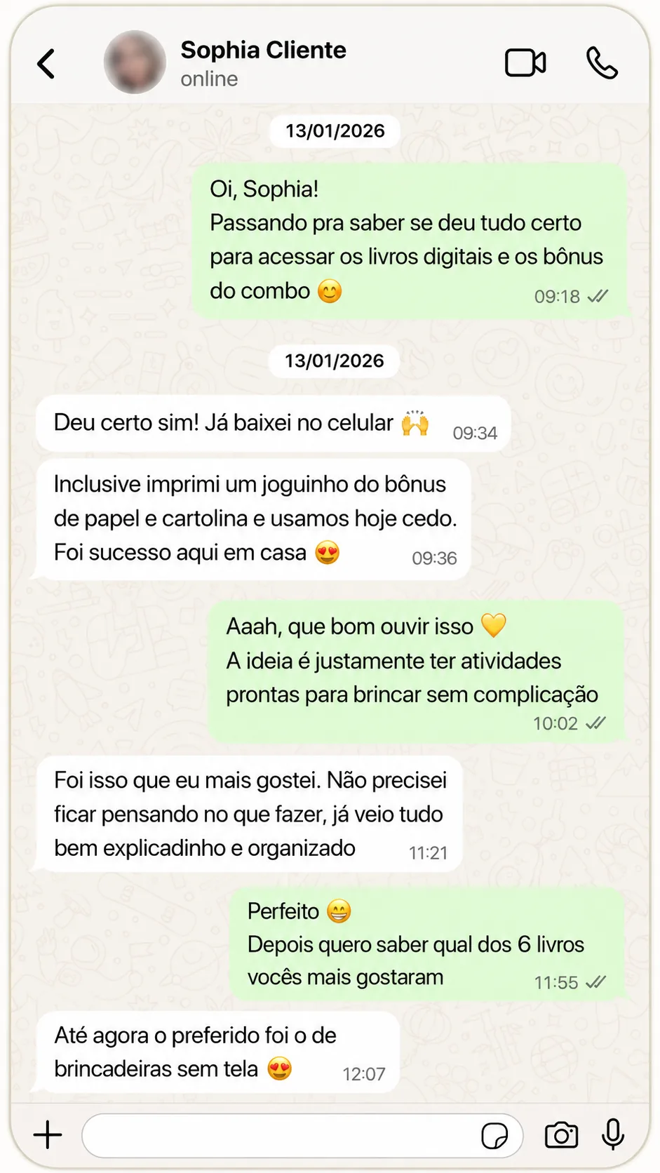 Depoimento de cliente 1